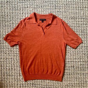 Banana Republic Linen Blend Polo - Burnt Orange - Small